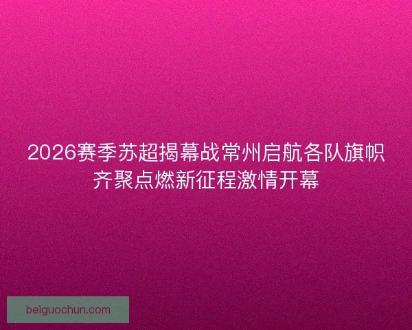 2026赛季苏超揭幕战常州启航各队旗帜齐聚点燃新征程激情开幕